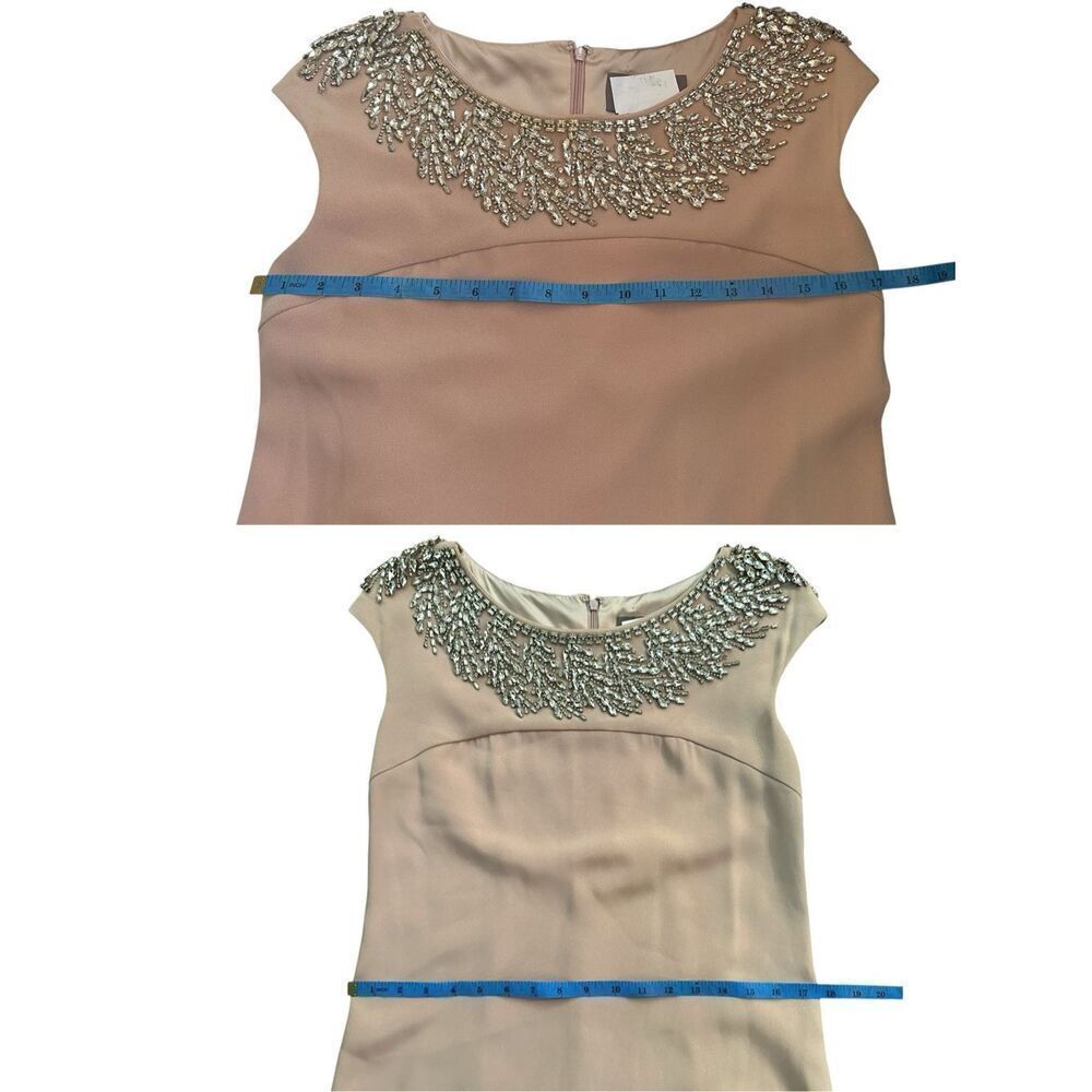 Theia Embellished Blush Gown Cap Sleeve Formal Dress - Picture 14 of 16